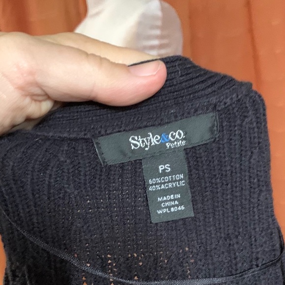 Dress-Black knit, sweater dress, cotton blend, Style & Co. Petite Small - Picture 9 of 11